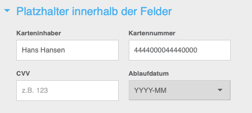 FostedFields Platzhalter