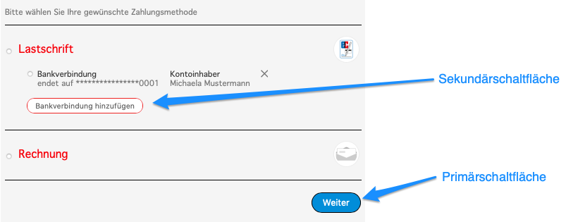 Layout Schaltflächen