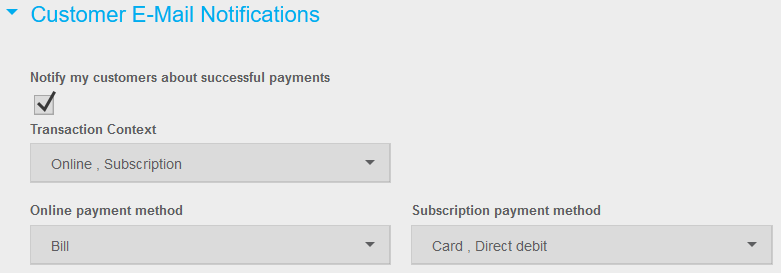 Customer E-Mail Notifications