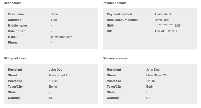 Customer Details