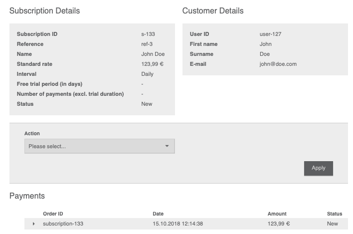 Subscriptions Details